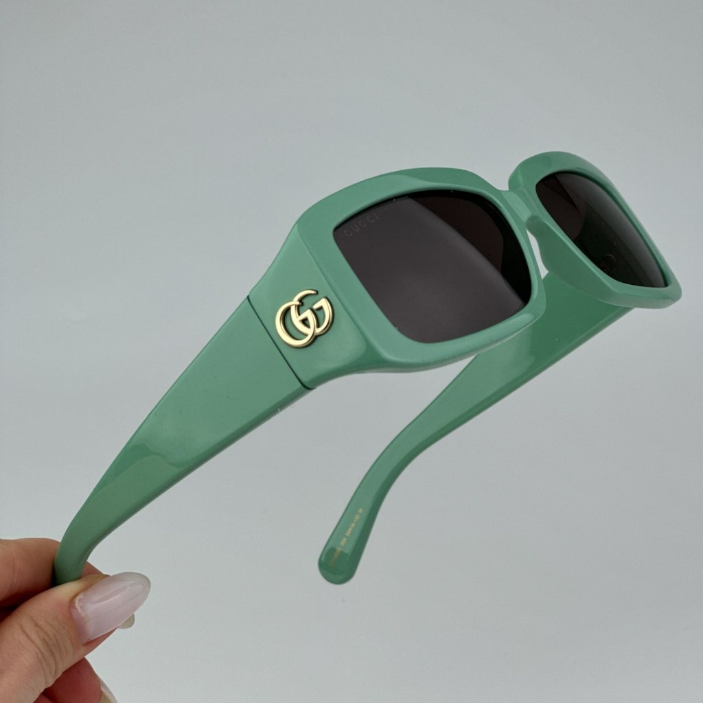Gucci Gg1403s 004 Brand New Sunglasses Sage Green Gray Unisex Rectangle